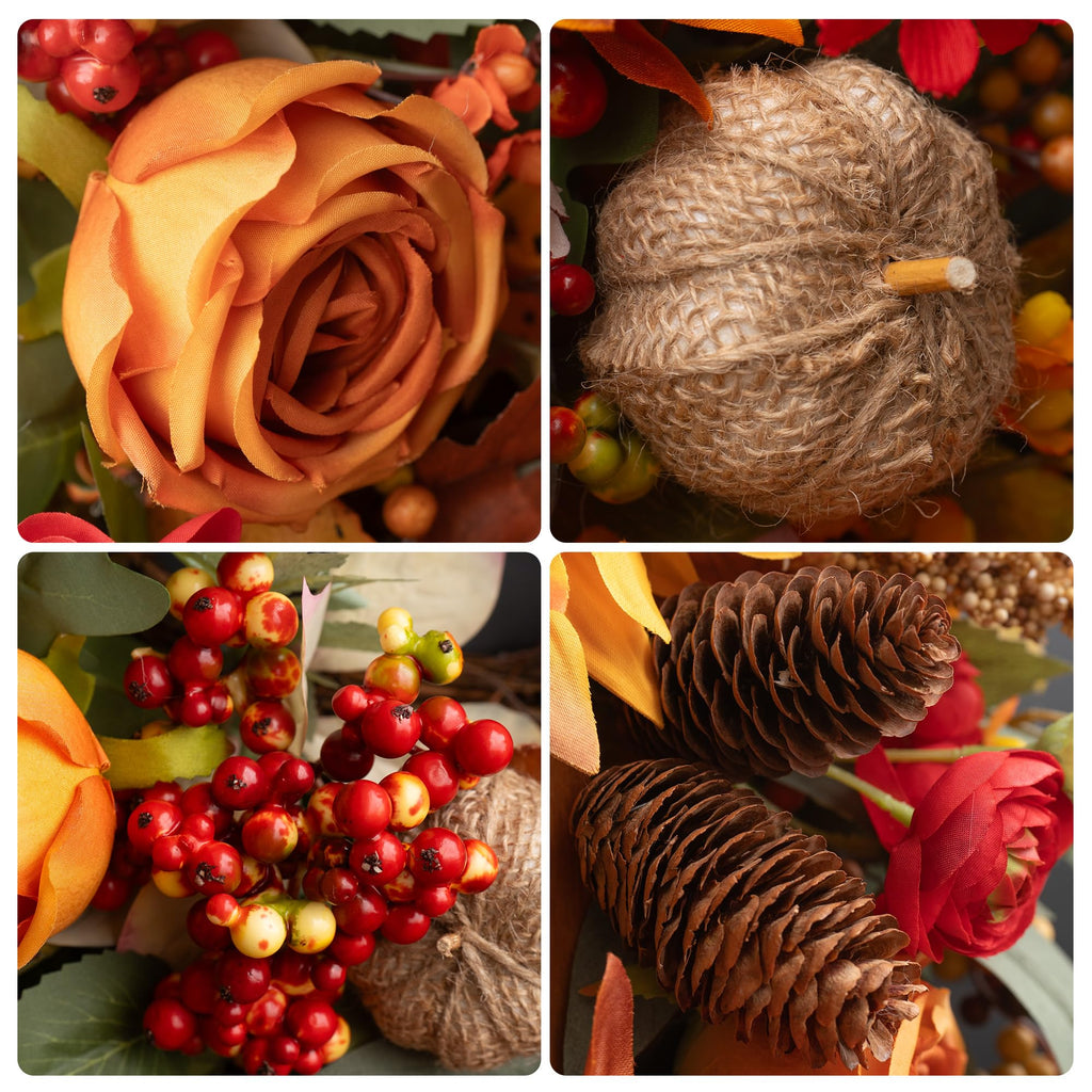 24 Inch Fall Wreaths for Front Door Autumn Wreath with Fall Sign