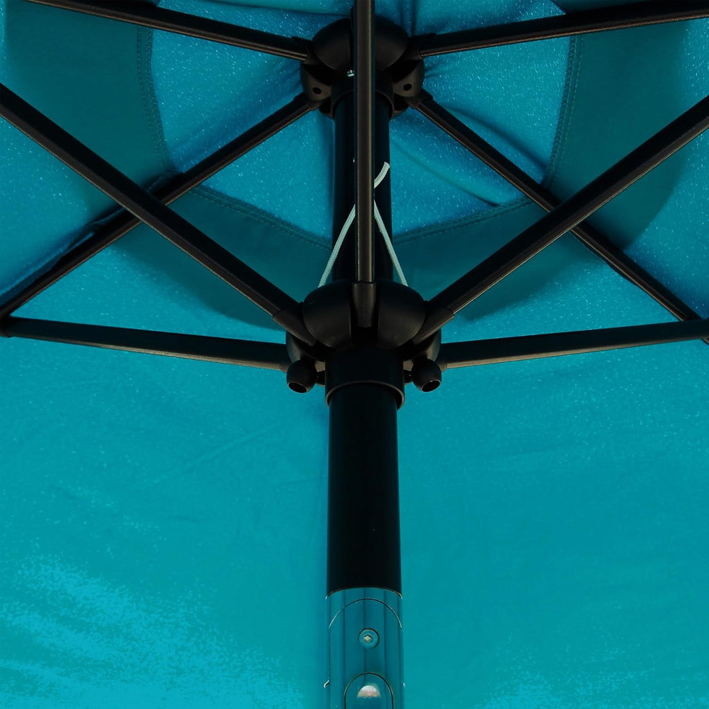 7.5 ft Patio Umbrella, Yard Umbrella, Outdoor Market Umbrella with Push Button Tilt Crank (Cerulean)