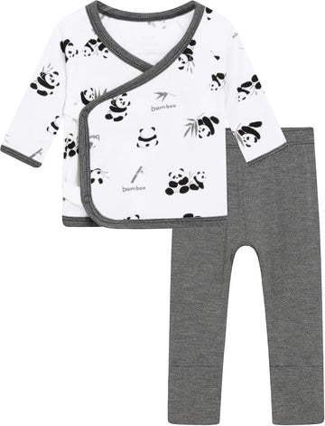 Newborn Baby Girls Clothes Set Long Sleeve Kimono Top and Pants Sets Outfit Viscose from Bamboo Outfits