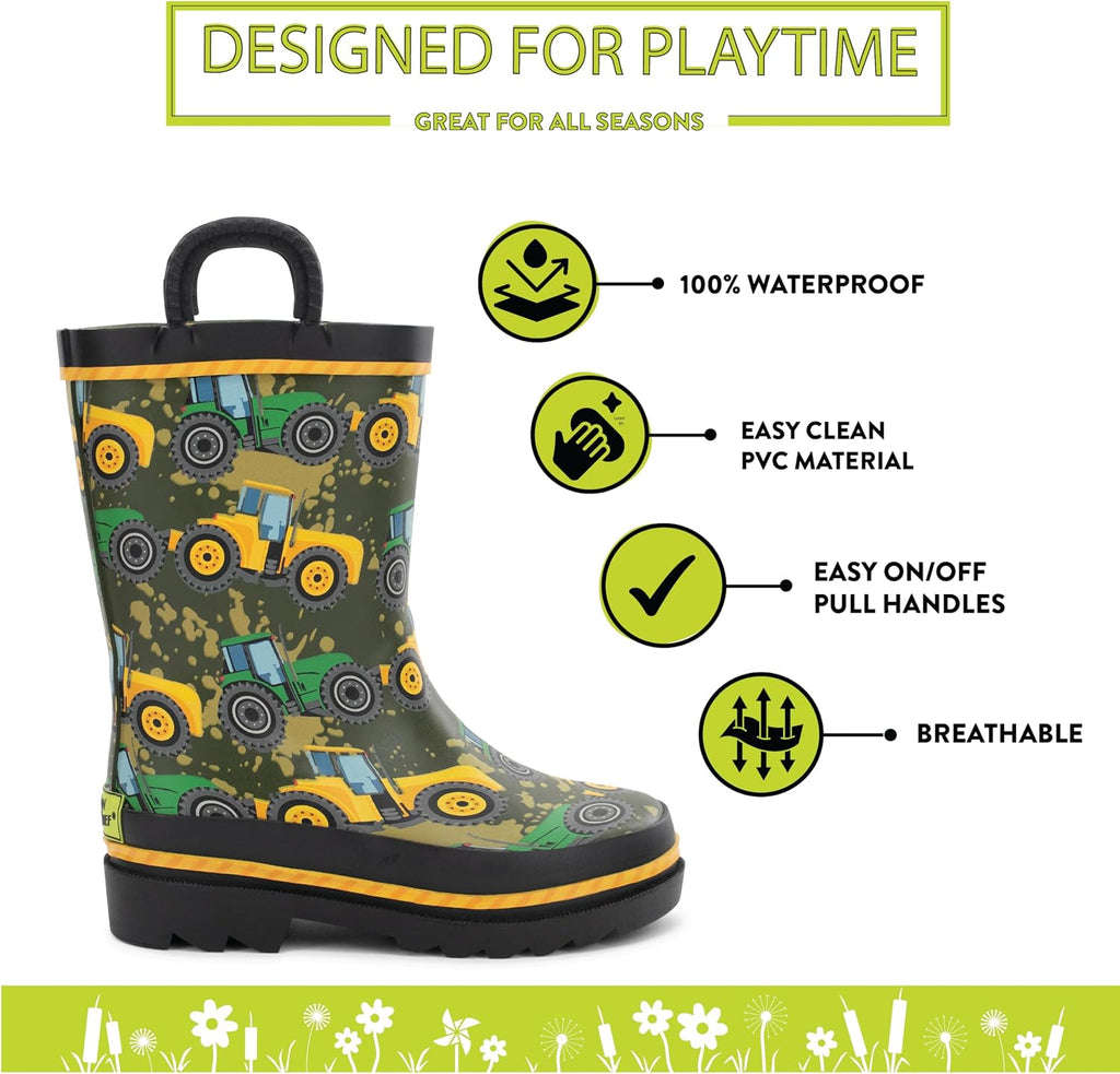 Kids Premium Waterproof Rain Boots for Boys and Girls