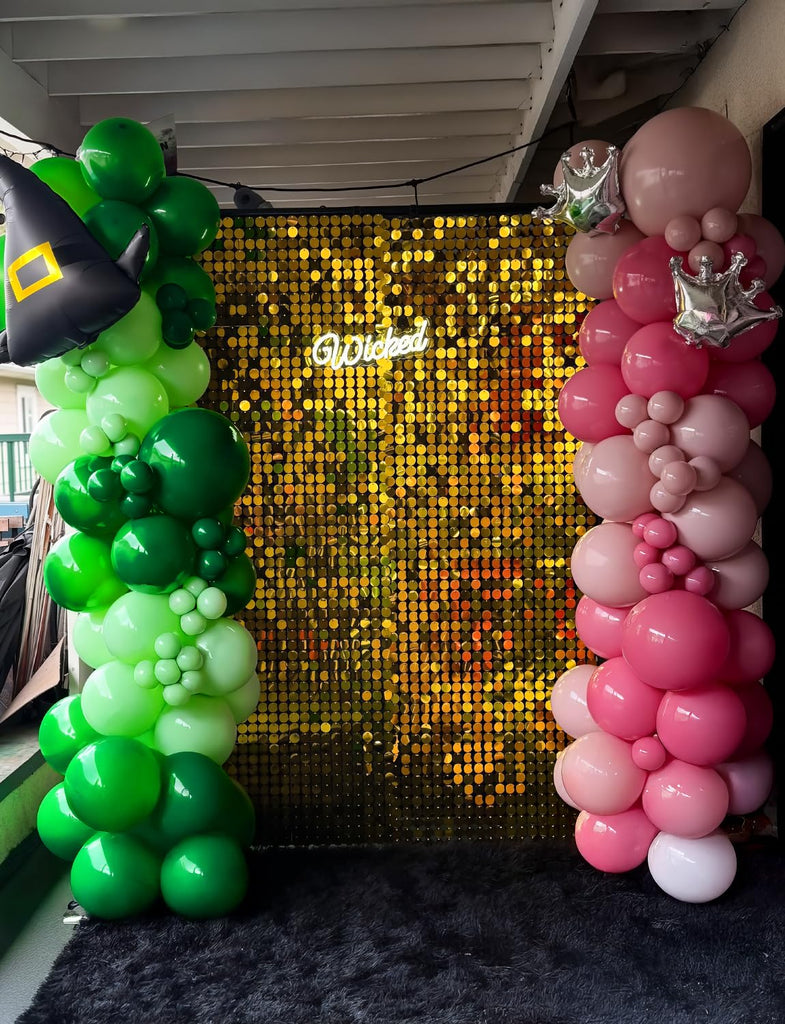 Pink and Green Balloon Garland Arch Kit, Witch Themed Party Decor