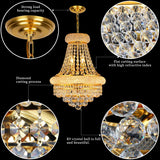 Crystal Chandeliers for Dining Room Light Fixtures Over Table_Empire Style K9 Crystal Chandeliers for Living Room_6 Lights Gold Luxury Lighting Fixtures for Bedroom Kitchen Island Entryway A108-B0DDXWNNHS