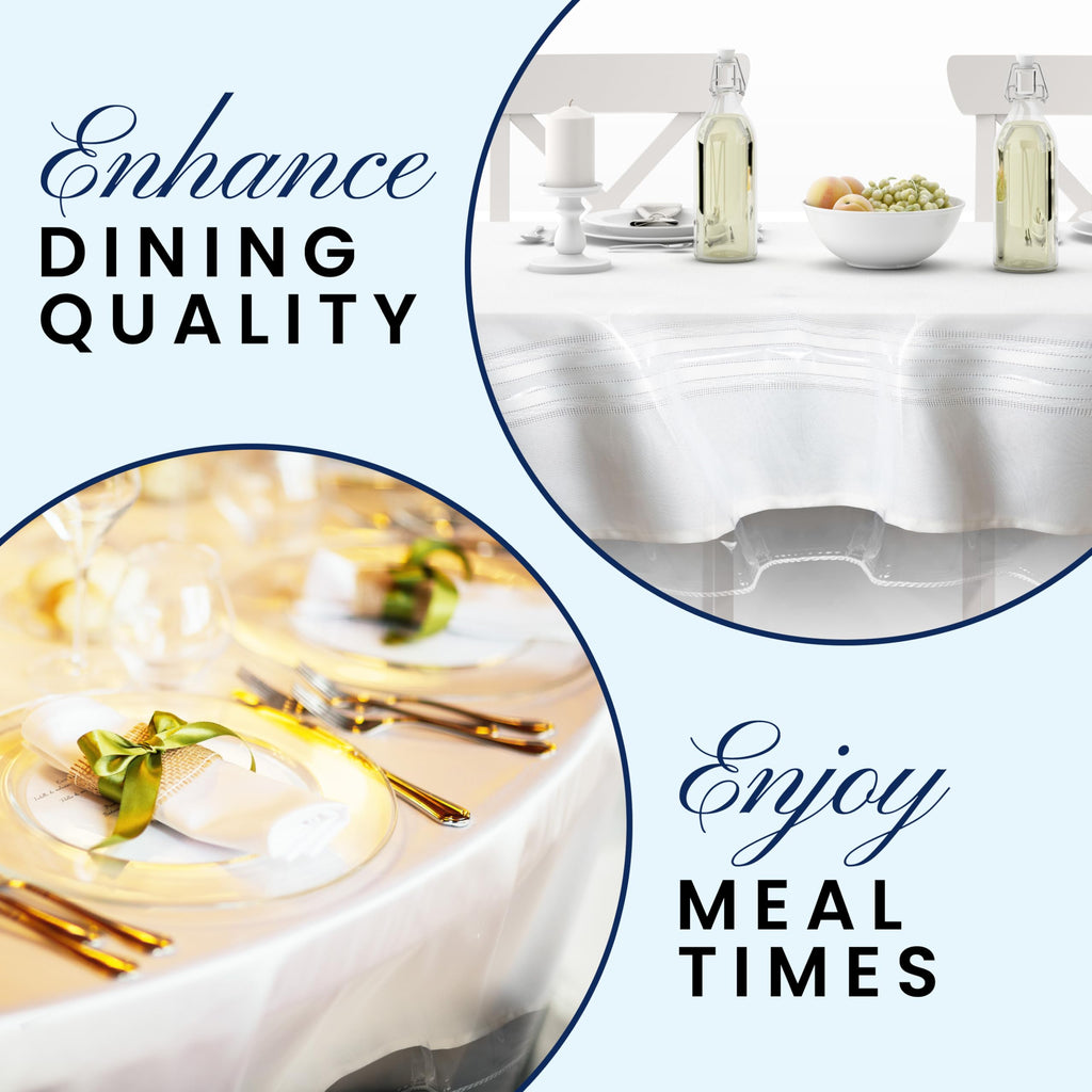 Heavy Duty Clear Plastic Table Cover Protector Rectangle 60x120 - Waterproof, Oil Proof, Wipeable Vinyl Tablecloth