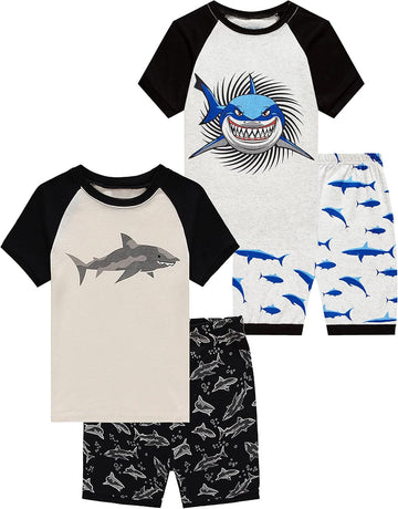 Boys Summer Pajamas Sets Short 100% Cotton Pjs