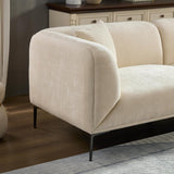 82.68" Modern Sofa, 3-Seater Deep Seats Tuxedo Couch, Boucle Sofas with 2 Pillows