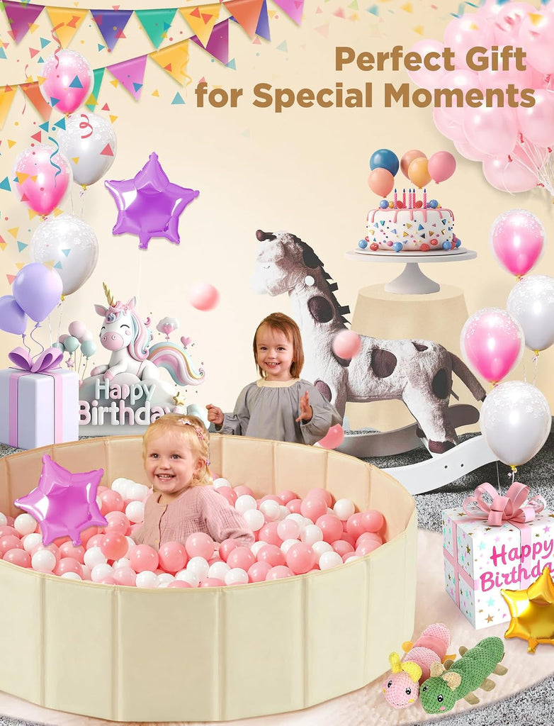 Large Ball Pit for Baby Toddler,44in Beige, Balls Not Include