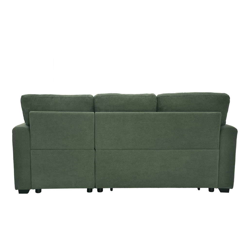 Tufted Sectional Sleeper Sofa Pull Out Couch Bed - Modern Upholstered L Shaped Convertible Sofa Bed with Chaise