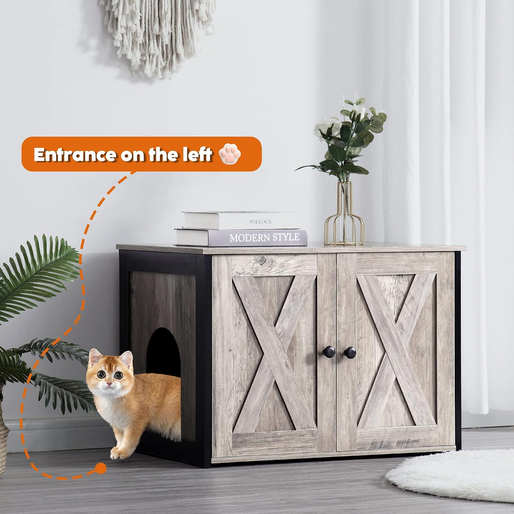 Cat Litter Box Enclosure, Hidden Litter Box Furniture, 27.6 Inches