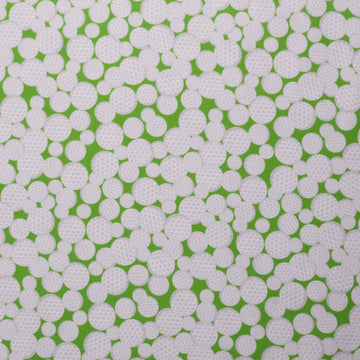 Fabrics Golf Balls Tossed Cotton Fabric, White/Green Cut by The Yard