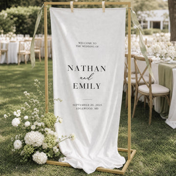 Elegant Wedding Welcome Sign Stand - Sturdy Brass Metal Easel Holder