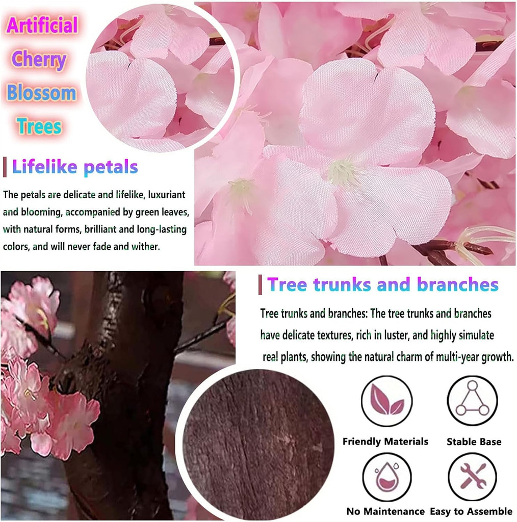 10FT Tall Artificial Cherry Blossom Trees Large for Indoor Outdoors,Fake Japanese Cherry Blossom Tree Light Pink