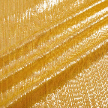 Gold Rib Knit Fabric by The Yard - 60 Inch Stretchy Metallic (3 Yards)