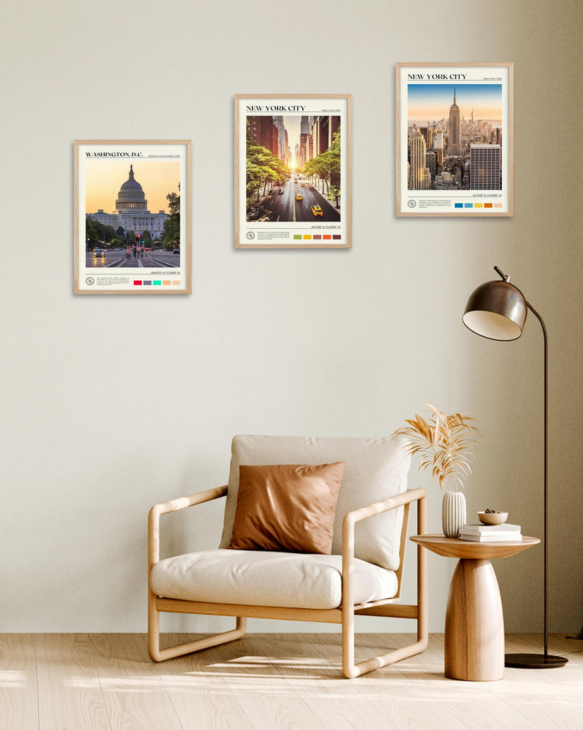 12x16IN New York Street Framed Wall Urban Canvas Print, 1Pack
