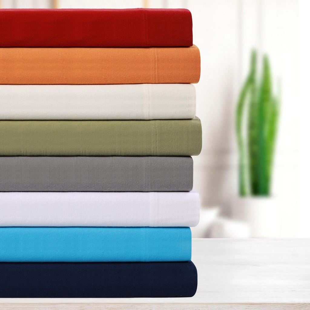 Flannel Brushed Cotton Bed Sheet Set, Soft, Warm Bedding, Modern Solid Sheets, Bedroom Decor, 1 Flat Sheet, 1 Elastic