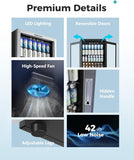 4.5 Cu.ft Beverage Refrigerator and Cooler, 145 Can Mini fridge with Glass Door 