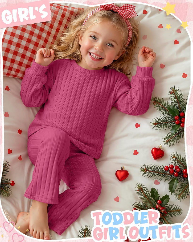 Toddler Girl Outfits Ribbed Fall Clothes