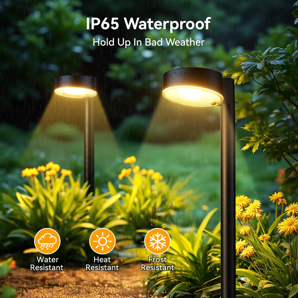 8 Pack Solar Pathway Lights Outdoor, 12 Brighter LEDs Solar Lights Outdoor Waterproof, Up to 12 Hrs Modern Path Light