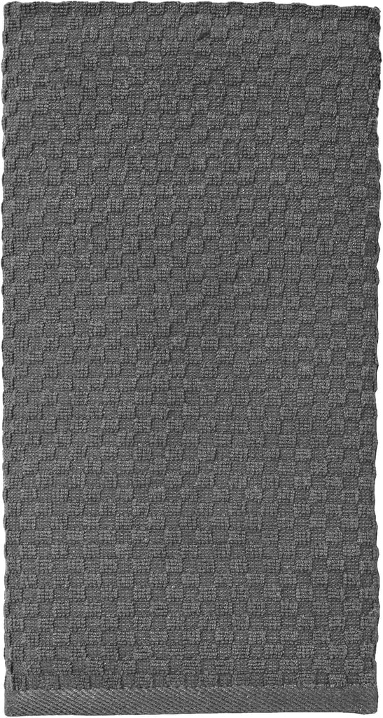 Amazing Kitchen Towel - 12 Pack 100% Cotton Waffle Terry Towel | Charcoal - 16x28 Euro Café Waffle Weave Dish Towels