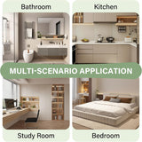 Paintable Sliding Closet Door 60" x 80", 5-Panel Solid Core Interior Sliding Door for Bedroom, Bypas