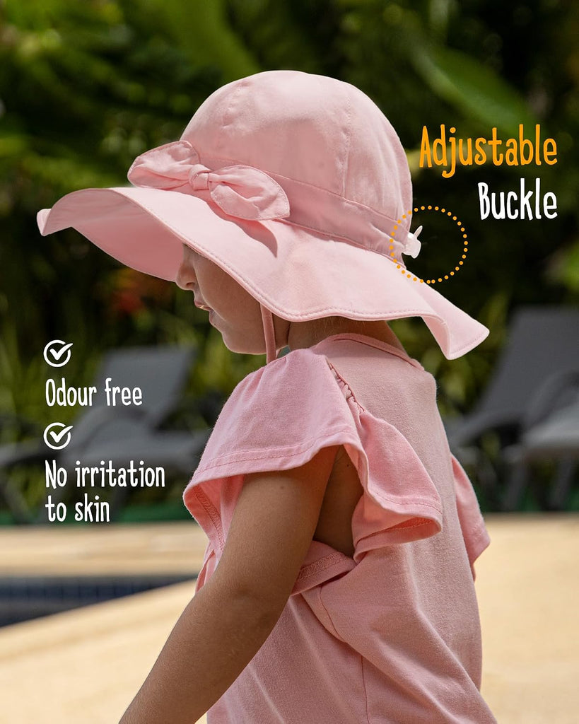 Baby Sun Hat Toddler Beach Hats with UPF 50+ Sun Protection Wide Brim Girls Bucket Hat