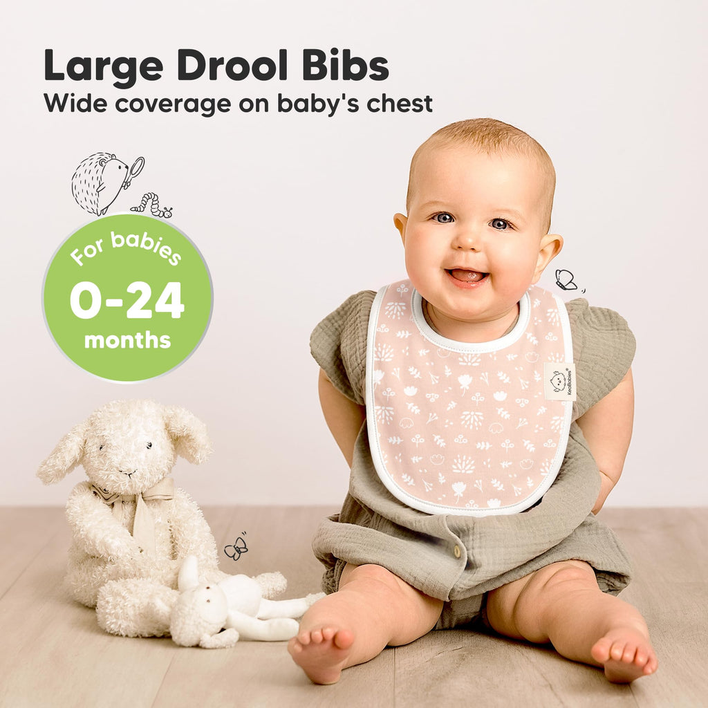 8-Pack Organic Baby Bibs for Drooling and Teething (Fleur)