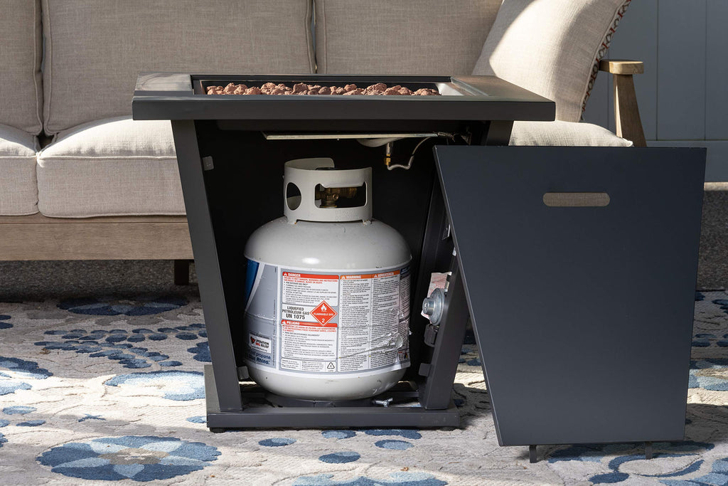 28in Olivera Fire Table, Black
