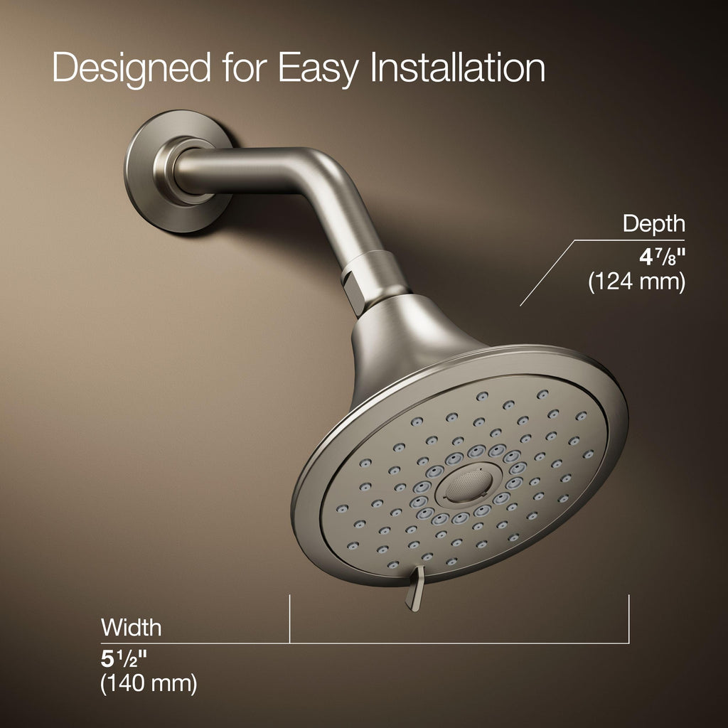 22169-BN Forté Three-Function Showerhead, 2.5 GPM, Full Coverage, Pulsating Massage, Silk Spray, Corrosion