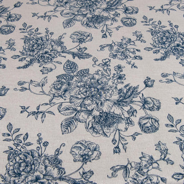 Linen Floral Upholstery Fabric 1 Yard 60 Inch Width