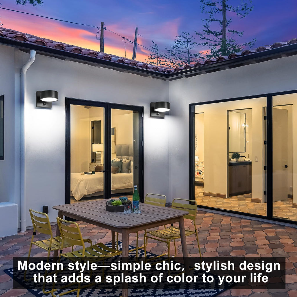 Motion Sensor Outdoor Lights, Aluminum Outdoor Wall Sconce, LED Porch Lights, Exterior Lighting fixtures, Waterproof