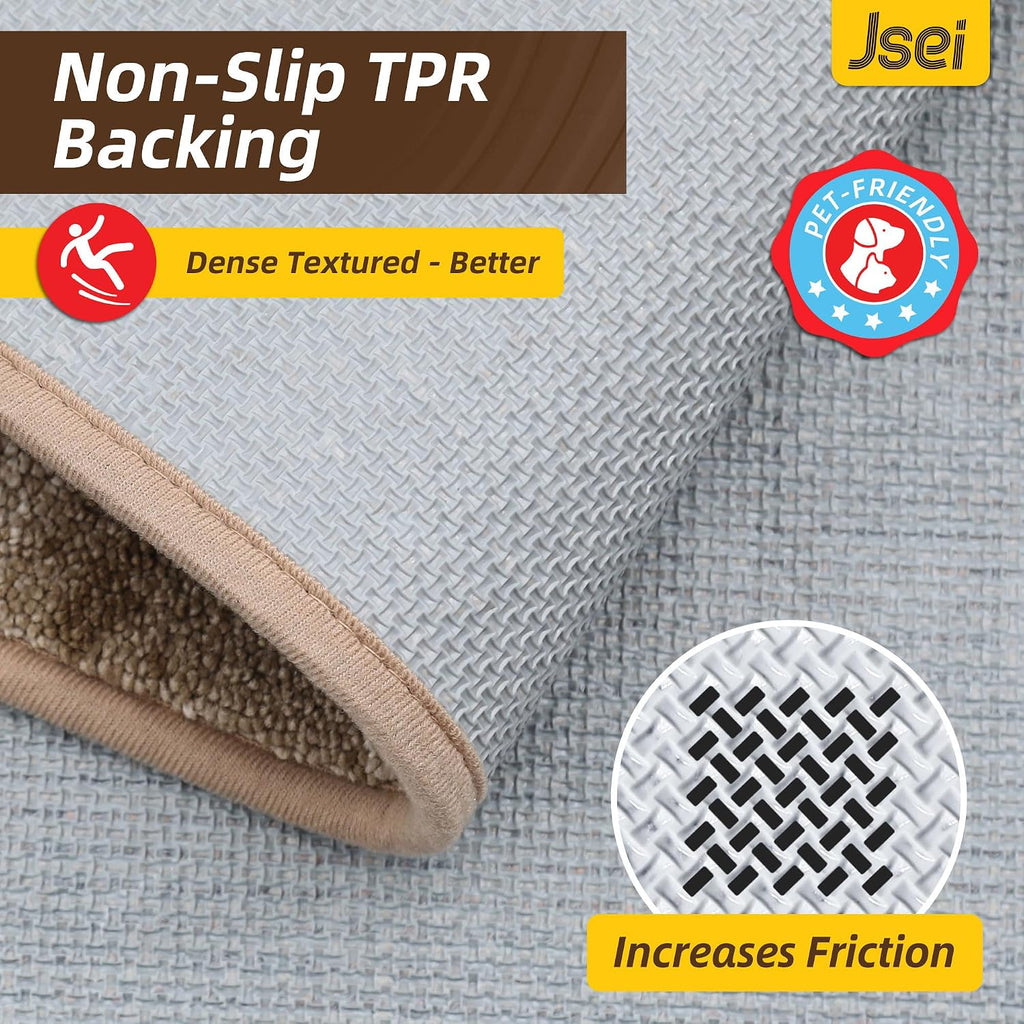 Dirt Trapper Door Mat 24"x36", Non-Slip Doormat, Beige | Entryway Rugs Washable,Trap Dirt Absorbent Welcome Floor