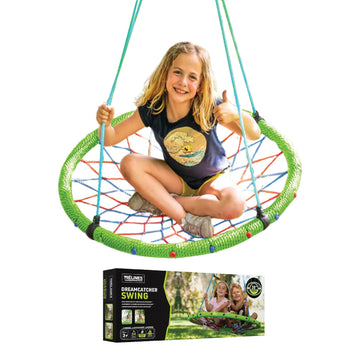 40" Dreamcatcher Round Tree Swing - Colorful & Beautiful Backyard Swing for Kids Outdoor - Perfect for Family &