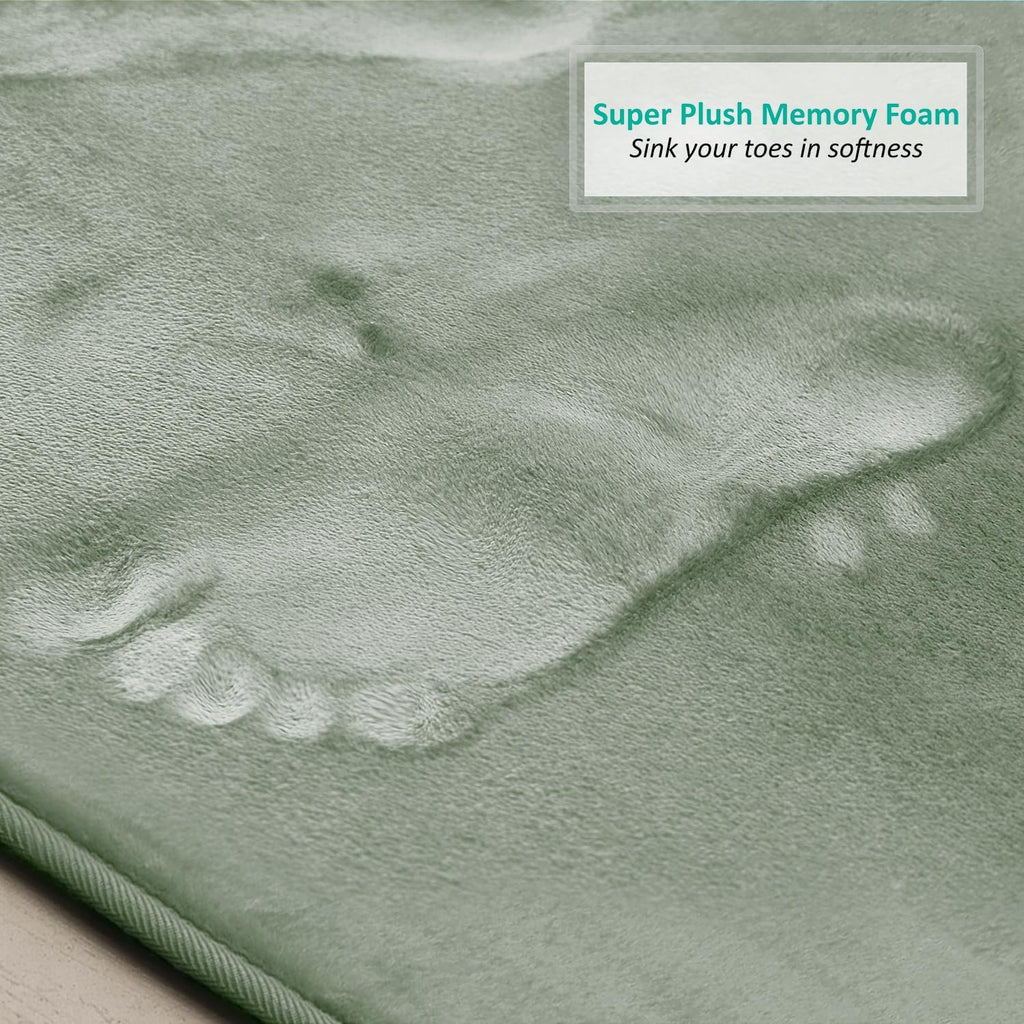 3 Piece Bathroom Rugs, Velvet Memory Foam Bath Mat Set, Non-Slip Bath Rugs, Machine Wash, Dries Quickly, Ultra Soft