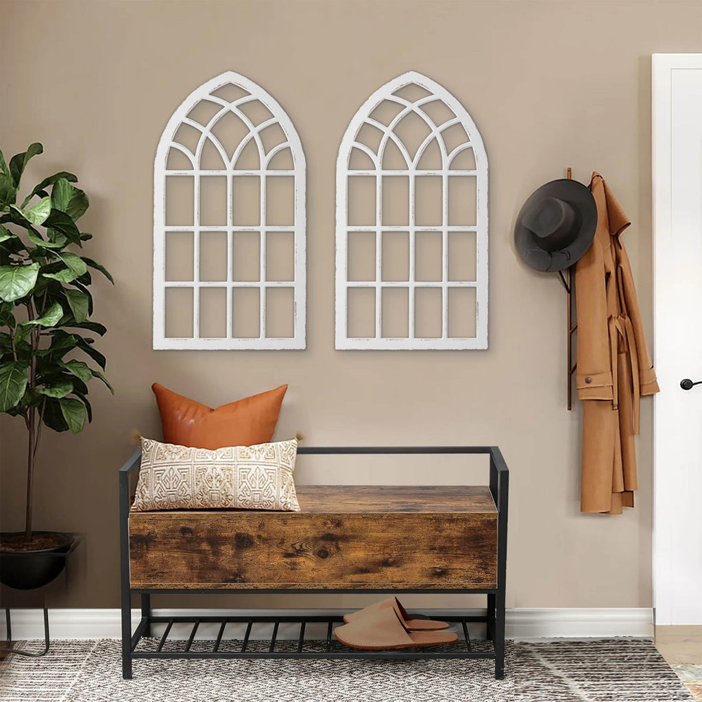 Large Farmhouse Arched Window Frame Wall Decor 44 X 24 Inch