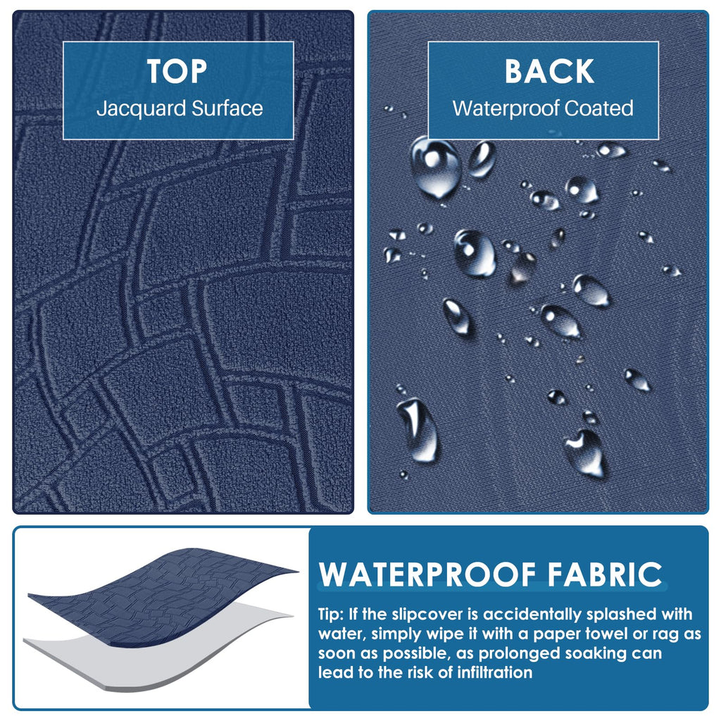 Waterproof Recliner Cover Washable 3 Pieces Recliner Chair Covers with Elastic Bottom Non Slip Cover for Lazy Boy