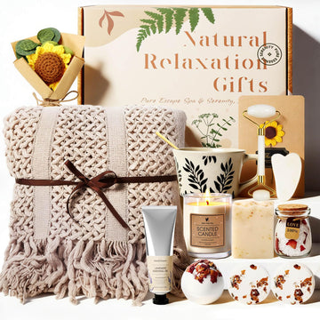 Birthday Gift for Women, Get Well Soon Self Care Package, Unique Spa Gift Basket Thank You Gifts for Mom Grandma Wife