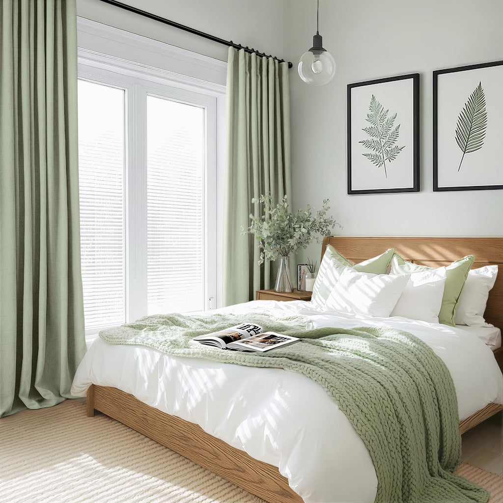 Sage Green Curtains 100% Blackout Curtains 50X72
