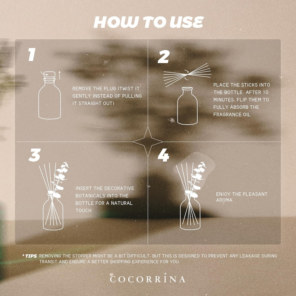 Reed Diffuser with Dried Eucalyptus - Set of 3