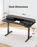 48″ x 24″ Electric Standing Desk with 2 Drawers, C-Clamp Mount Compatible, Height Adjustable Computer Desk