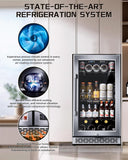 18-inch under-counter beverage refrigerator - 140-Can & 20-Bottle Capacity, Dual