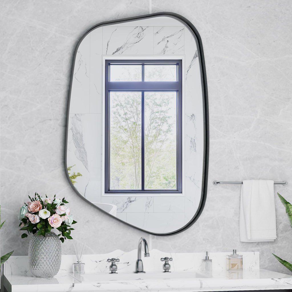 Irregular Wall Mirror 26"x40" Bathroom Mirrors Asymmetrical Artistic Decorative Bedroom Bathroom Hallway