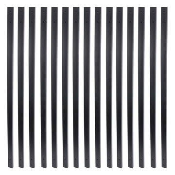 32-1/4'' Traditional Rectangular Iron Deck Balusters, Matte Black