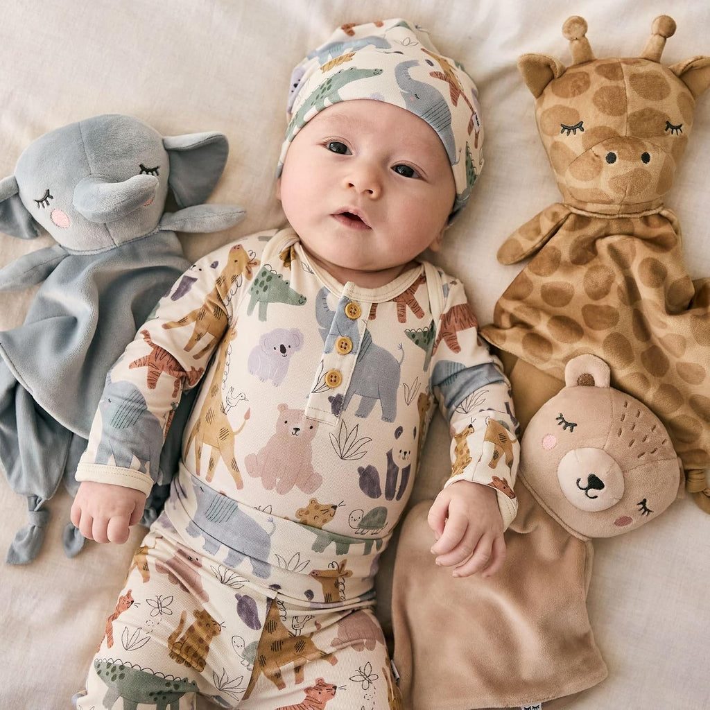 Henley Bodysuit, Soft Viscose from Bamboo Long Sleeve Bodysuit for Baby Boys & Girls, Baby Clothes