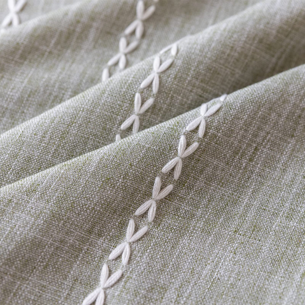 Green Modern Farmhouse Textured Curtains Living Room 72''L x 52''W Light Filtering French Country Boho Chic Tassel