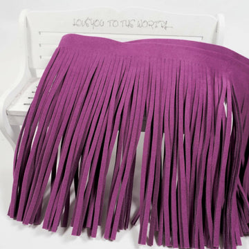 6 Inch Double Side Suede Tassel Fringe Trim, Faux Leather Fringe Trim for DIY Sewing Craft Garment Hem - 3 Yards