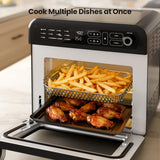 18QT Air Fryer Toaster Oven Combo, 12-in-1 Countertop Convection Airfryer Oven, Adjustable 70 - 450℉ Temperature, Bake