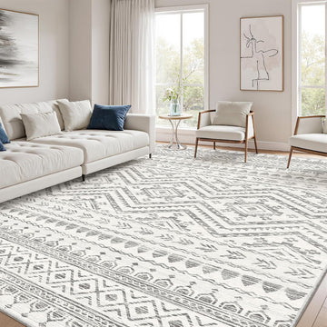 Area Rug, Washable Soft Non Slip Rug Grey