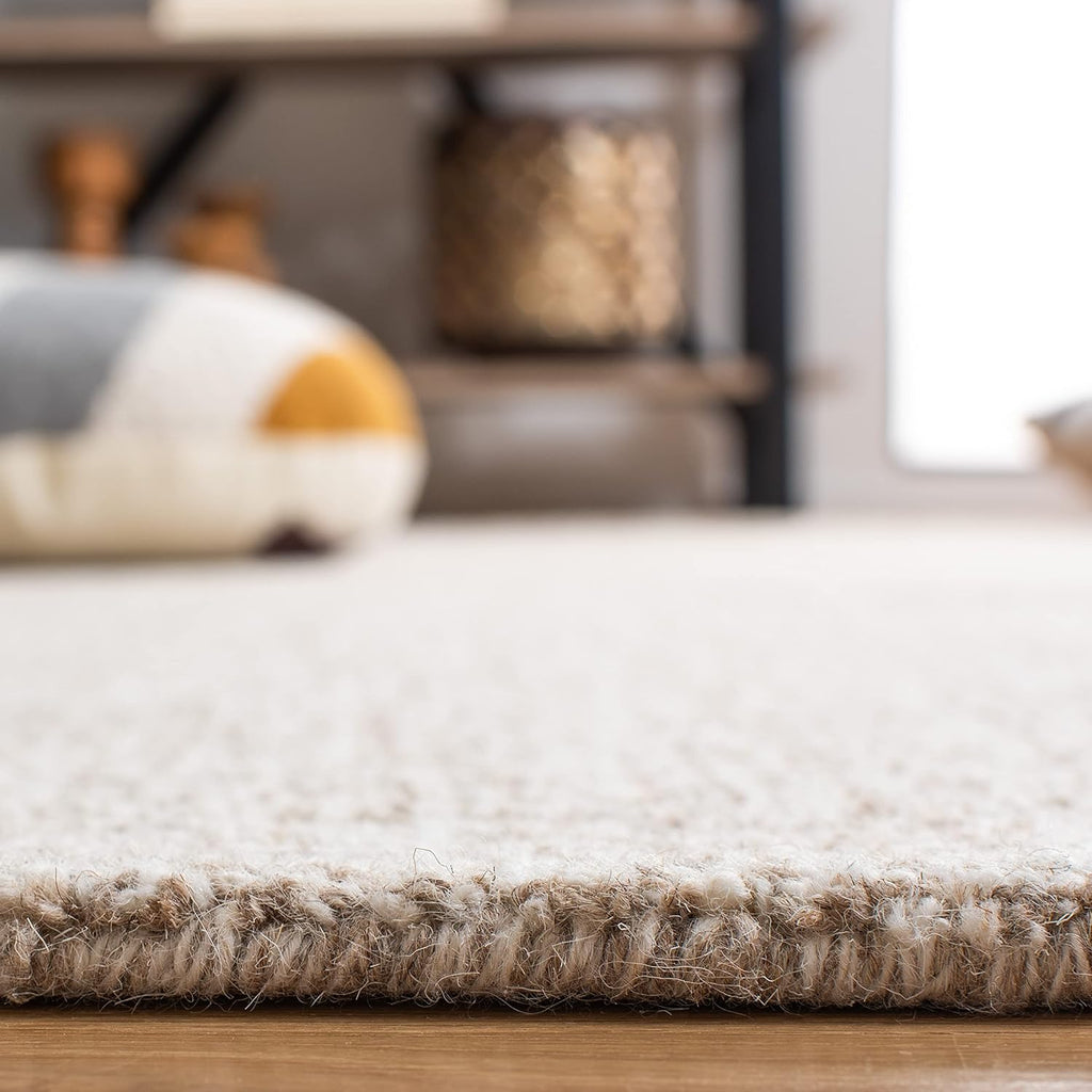 Abstract X-Large Area Rug - 11' x 15', Ivory & Grey, Handmade Wool