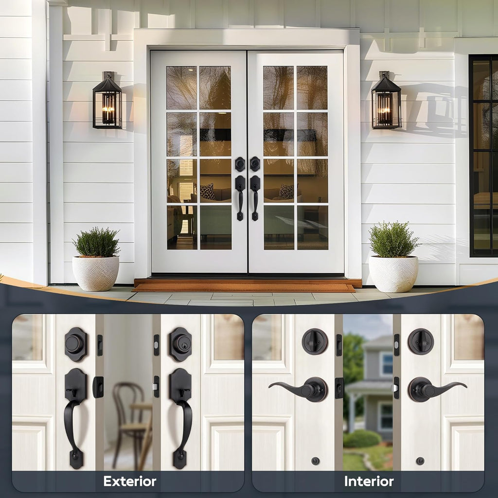 Double Front Door Handleset with Deadbolt