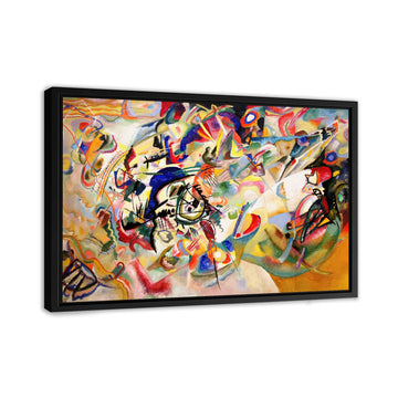 Composition VII by Wassily Kandinsky Canvas Art Wall Home Decor - Various Sizes (20in x 14in Modern Black Framed)