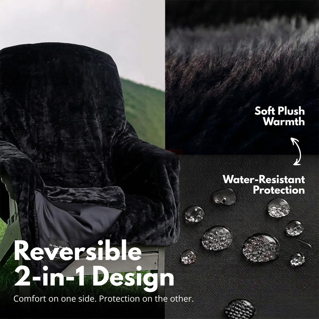 The Chair Blanket - Reversible, Waterproof & Fleece-Lined - Stretchable Elastic Back - Original Patio Chair Cover